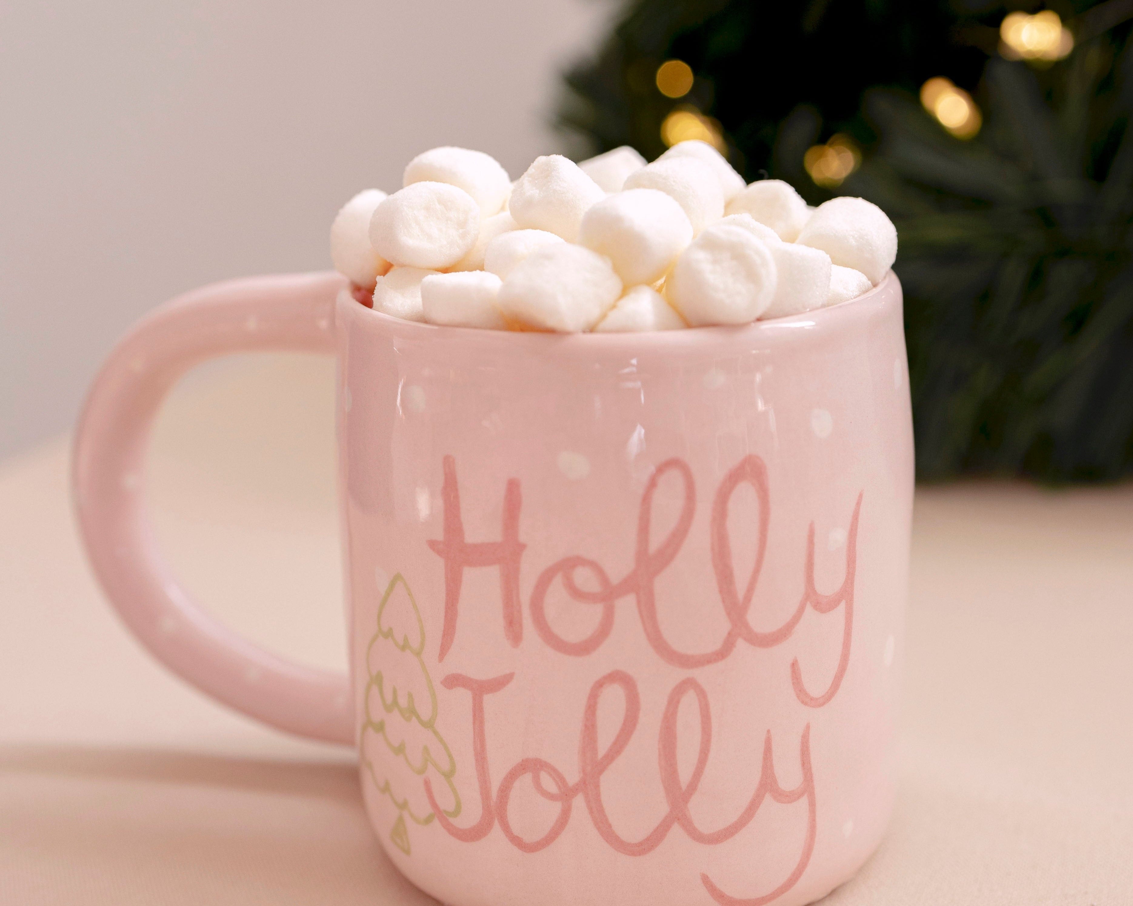 Taza de cerámica  Holly Jolly, hecha mano