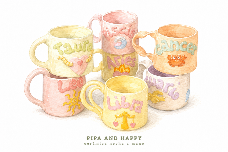 Colección de tazas de horóscopos