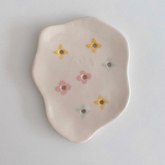 Jabonera flores pintadas