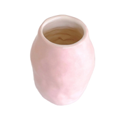 Jarrón de cerámica rosa pastel hecho a mano 