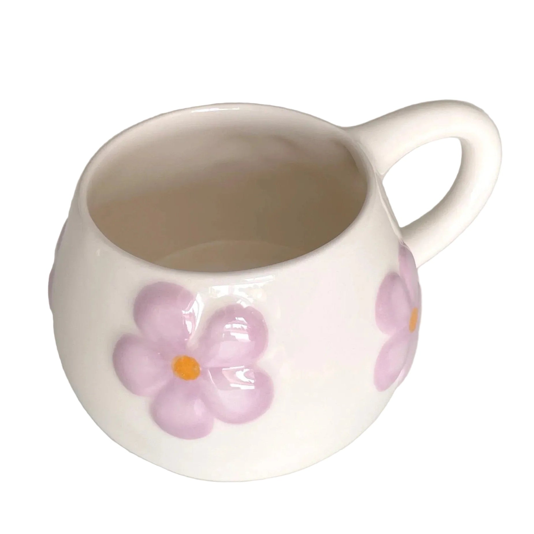 Taza de cerámica con relieve de flores en lila pastel Pipa and Happy