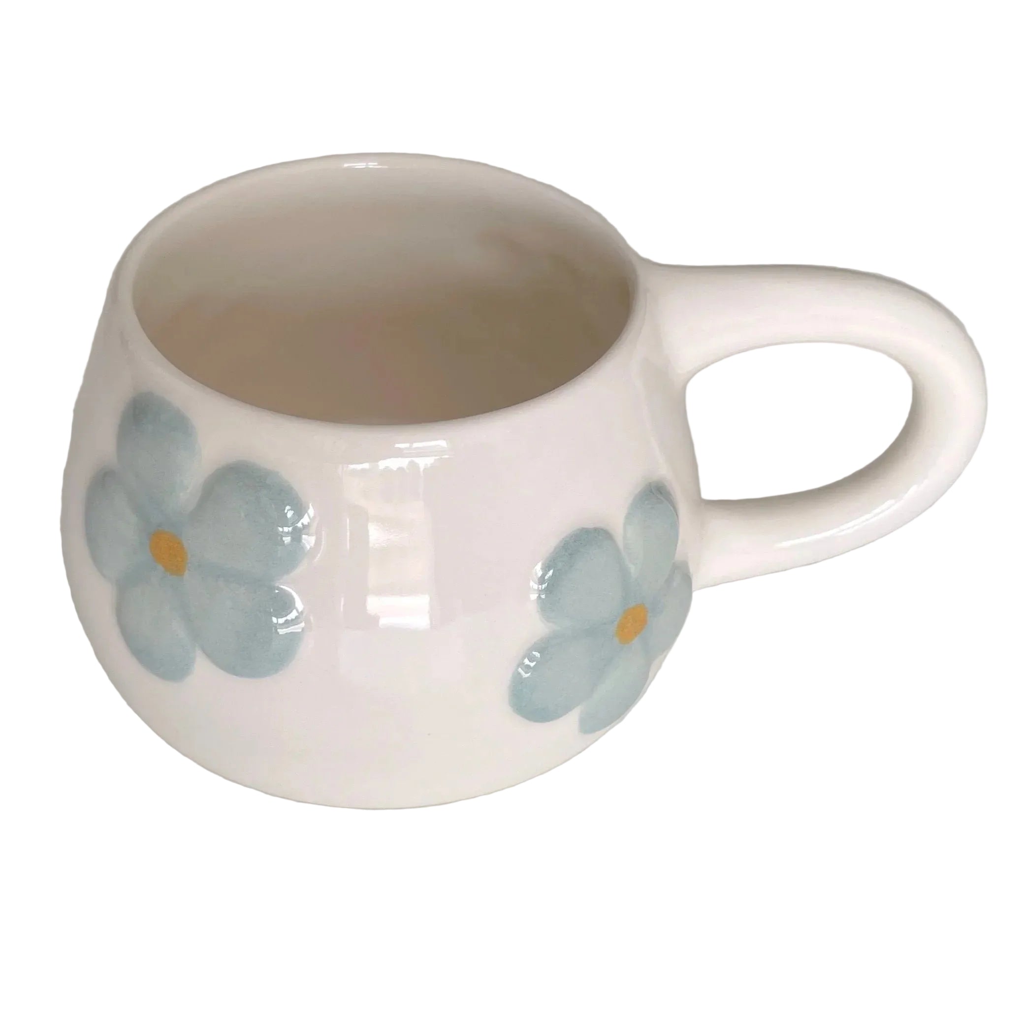 Taza de cerámica con relieve de flores en verde pastel Pipa and Happy