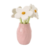 Jarrón rosa con margaritas Hanami