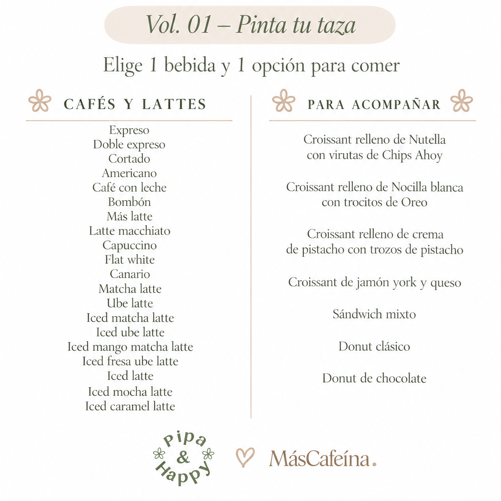 taller pinta tu taza de cerámica mientras tomas un café en MásCafeína