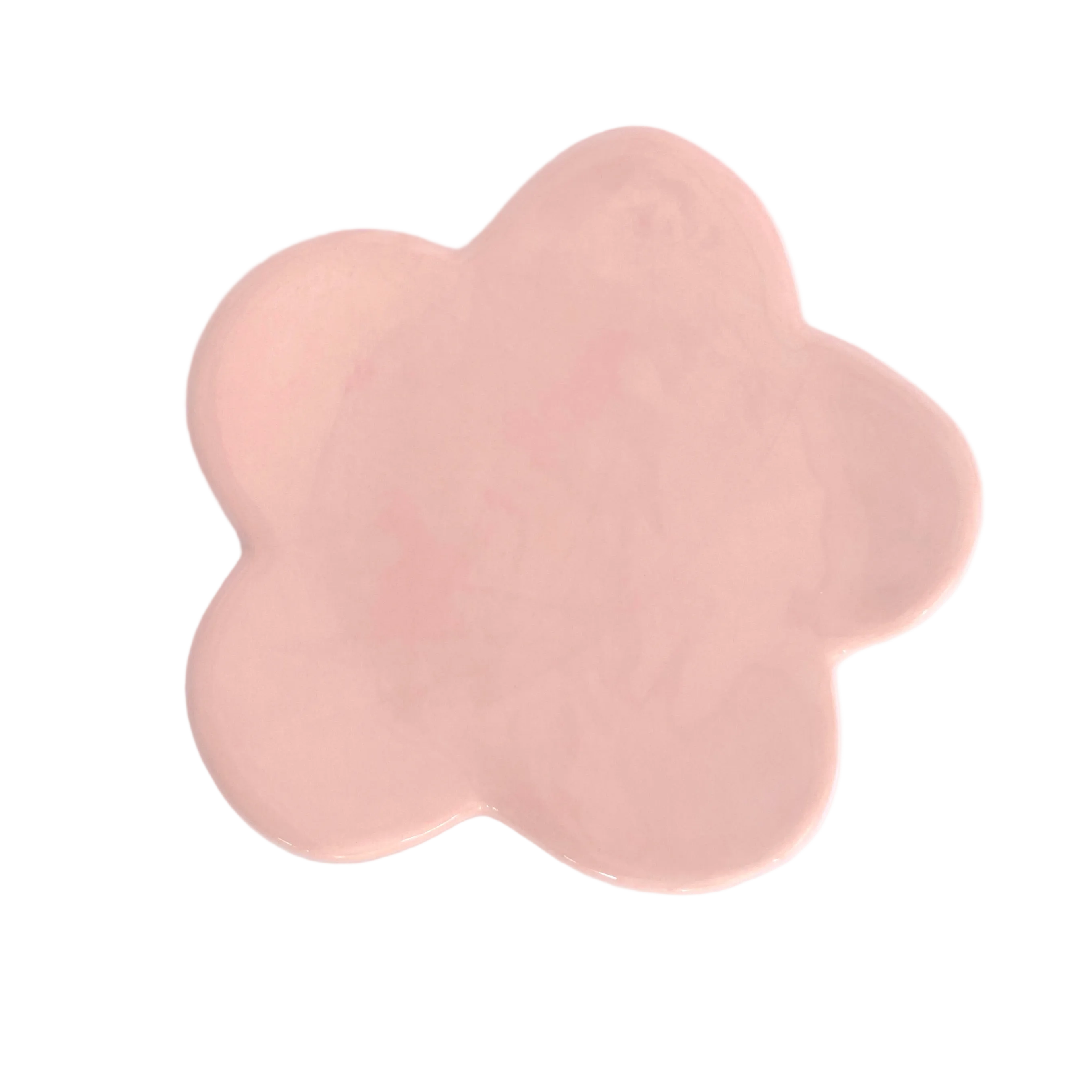 plato con forma de flor en color rosa pastel