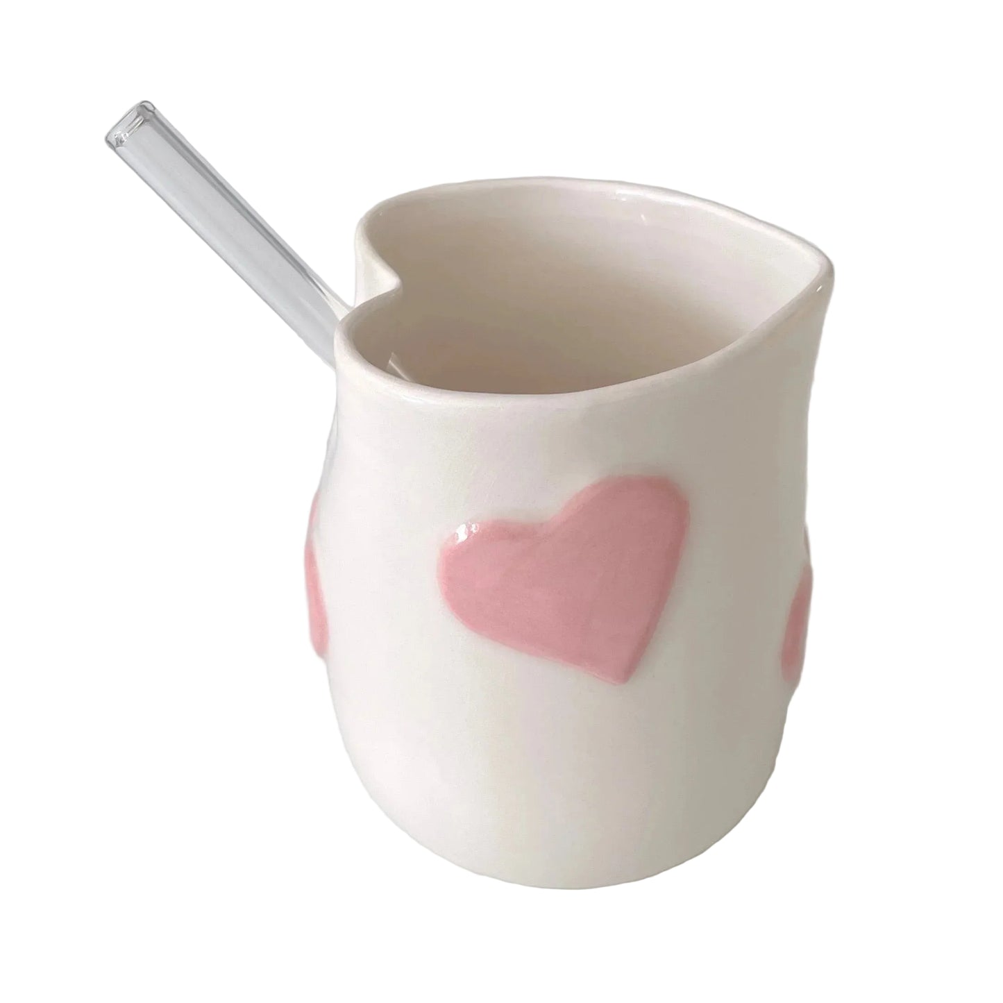 El vaso Heart, con forma de corazón y corazones en relieve.